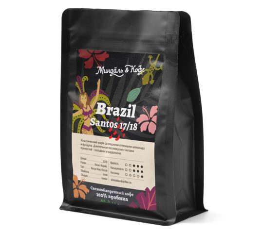 Кофе в зернах арабика Бразилия Сантос